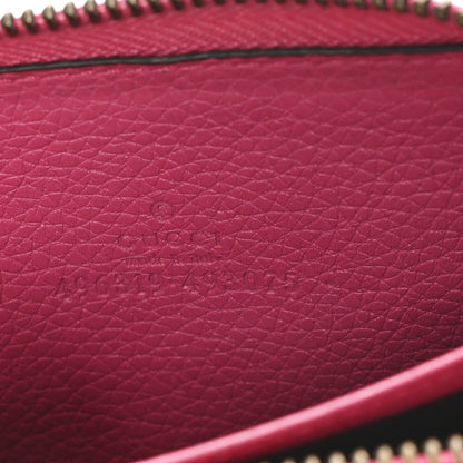Gucci Grained Calfskin Logo Zip Around Card Case Box Pink Green 6 of 6