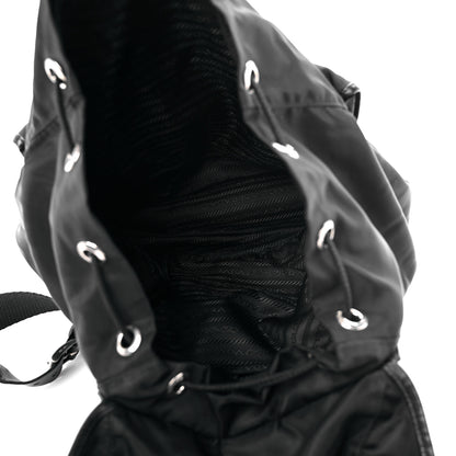 Prada Tessuto Nylon Calfskin Medium Backpack Black 4 of 13