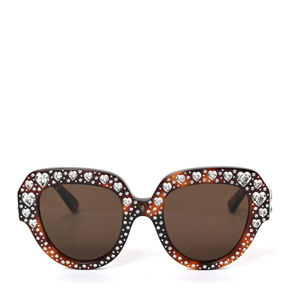 Gucci Crystal Cat Eye Sunglasses GG0308S Havana 2 of 6