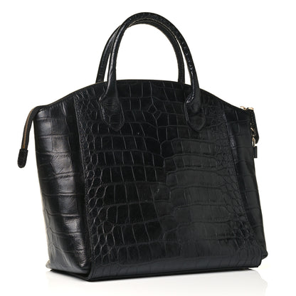 MCM Calfskin Crocodile Embossed Tote Black 2 of 4