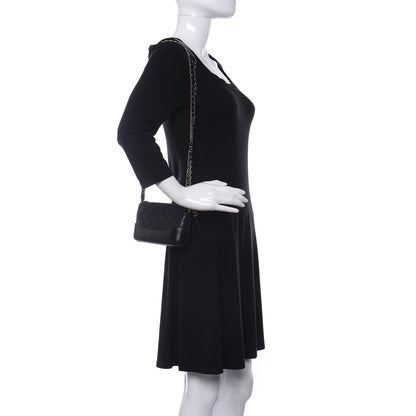 Chanel Aged Calfskin Quilted Small Gabrielle Clutch With Chain Black 2 of 12