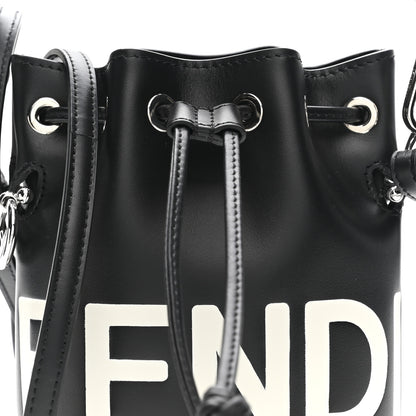 Fendi Vitello King F is Fendi Logo Embossed Mini Mon Tresor Bucket Bag Black 8 of 10