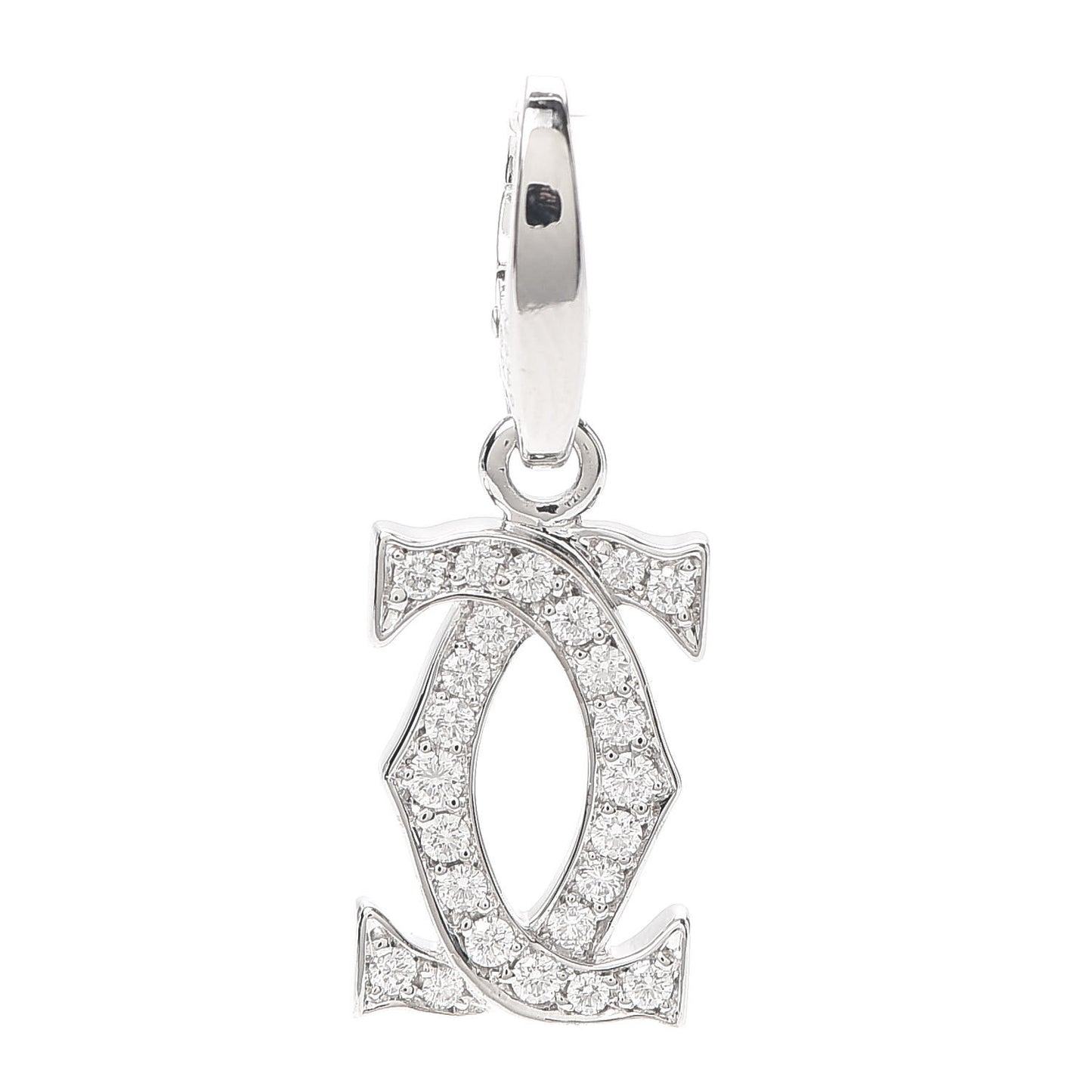 18K White Gold Diamond Logo Charm