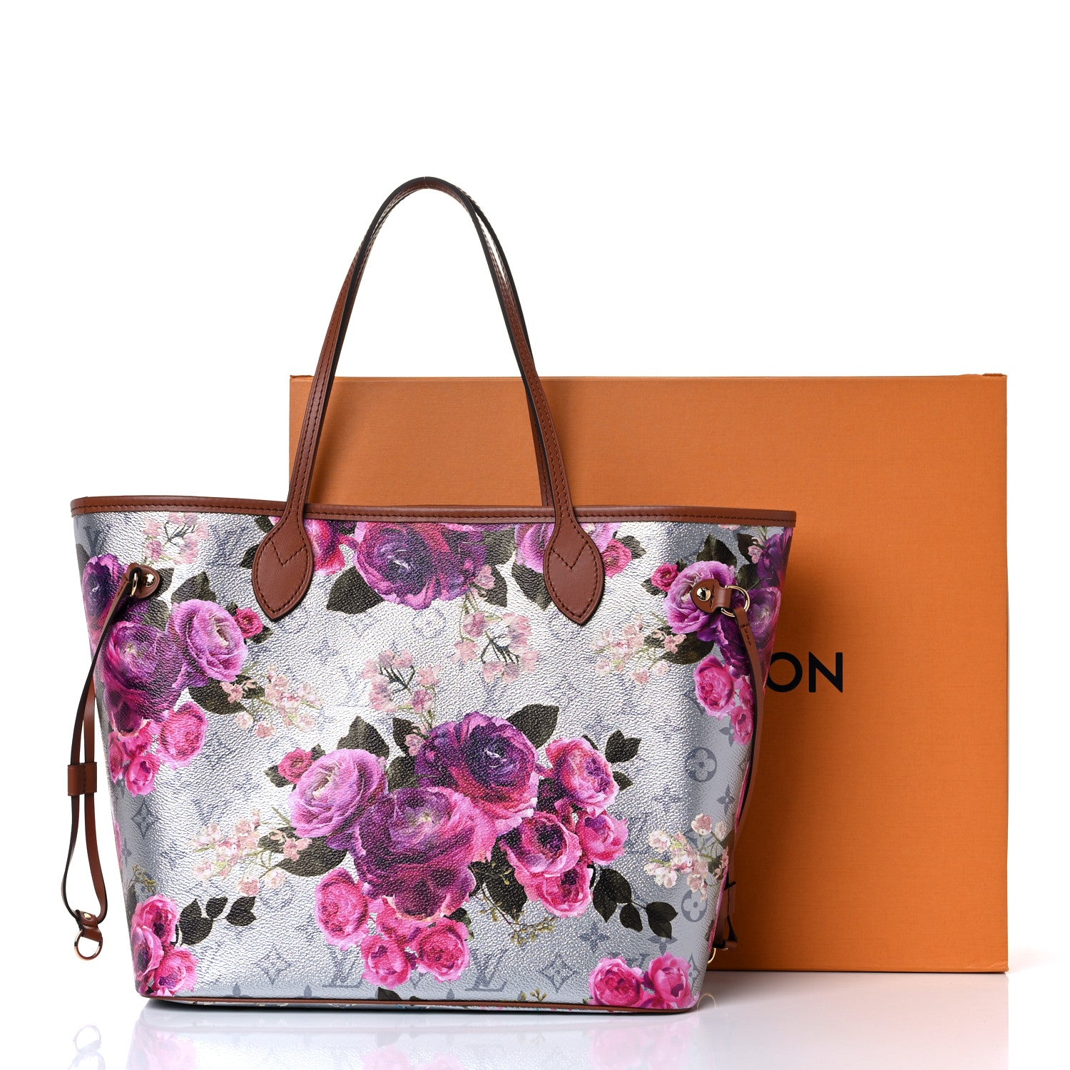 Louis Vuitton Metallic Monogram LV Garden Neverfull MM Silver 10 of 10