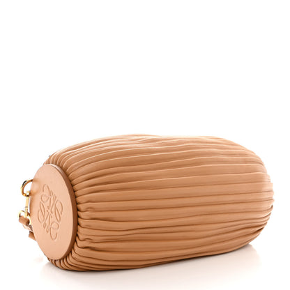 Loewe Lambskin Pleated Bracelet Pouch Shoulder Bag Warm Desert 4 of 10