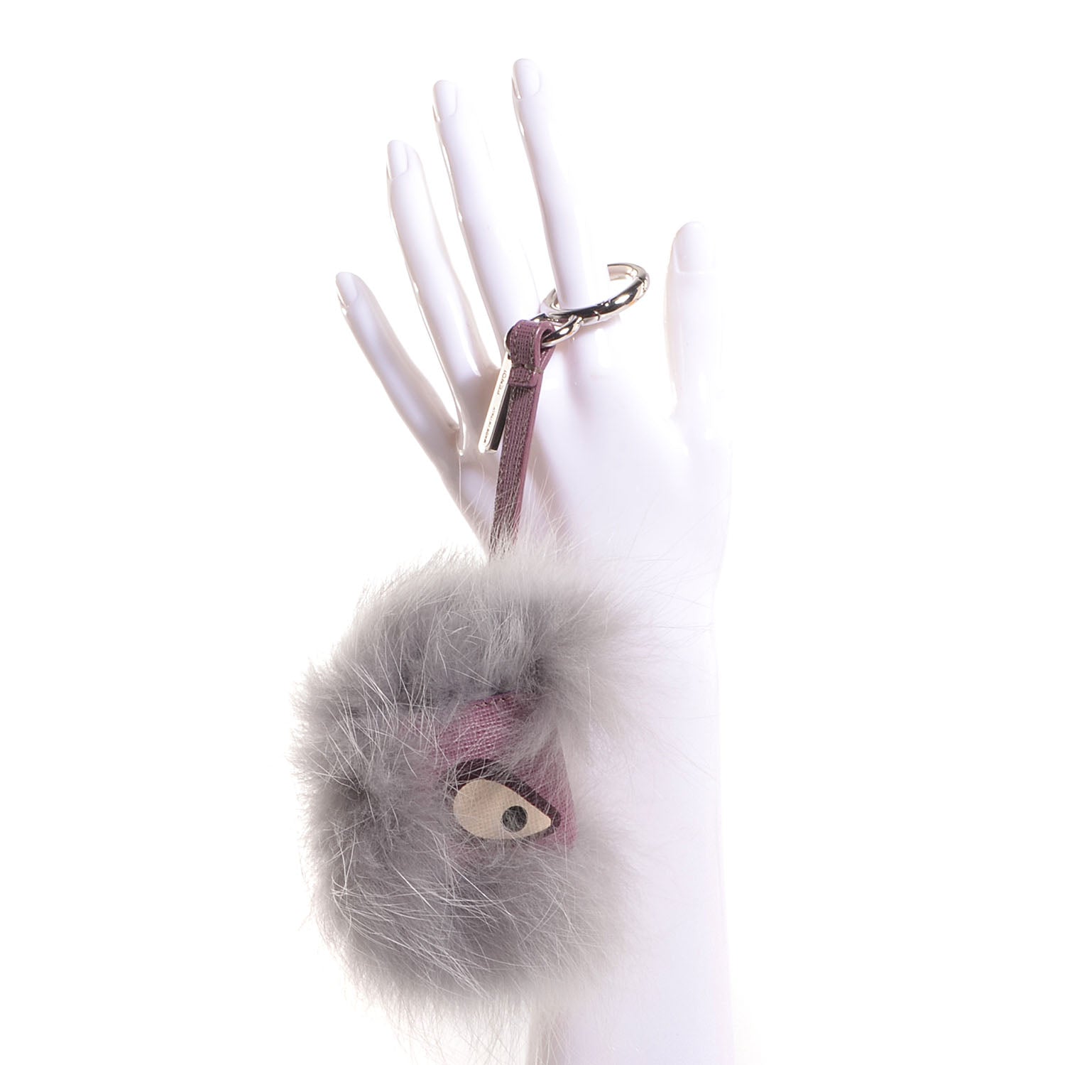 Fendi Fox Fur Vitello Mini Prisma Monster Bag Charm Lilac Perla 2 of 6