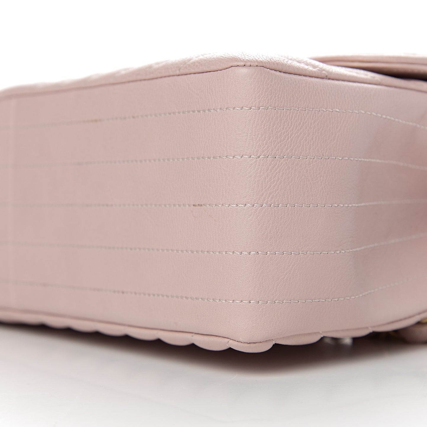 Calfskin Chevron Quilted Jumbo Double Flap Light Pink