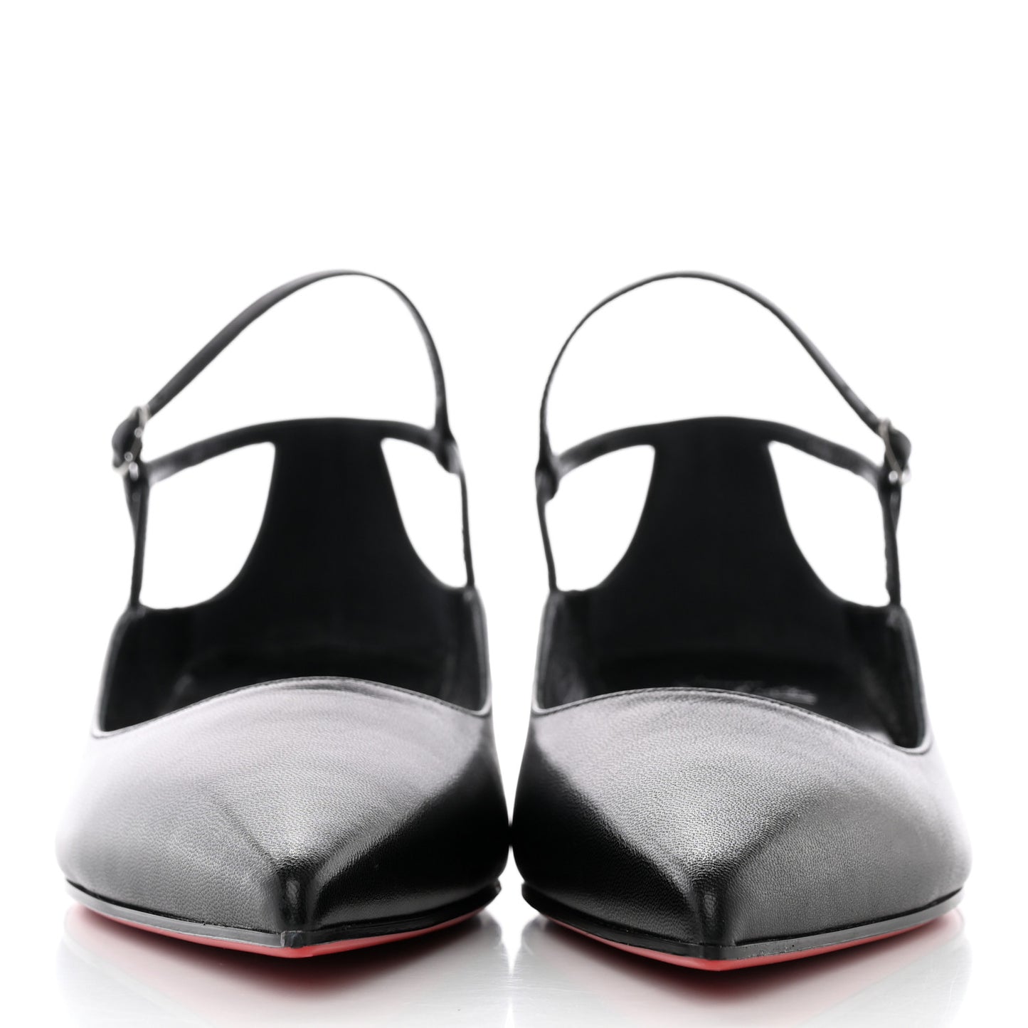 Calfskin Conclusive Ankle Strap Flats 38 Black