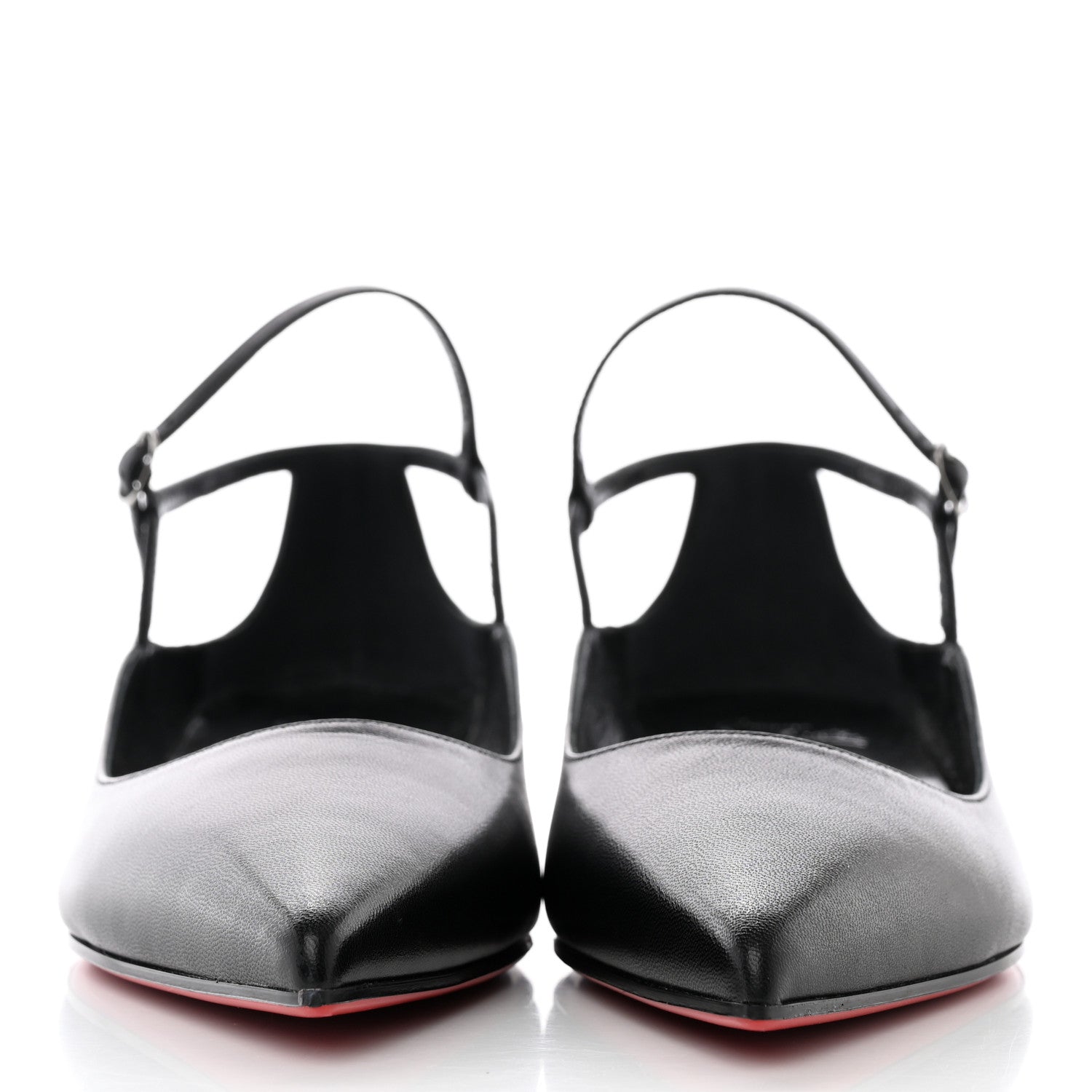 Christian Louboutin Calfskin Conclusive Ankle Strap Flats 38 Black 2 of 16
