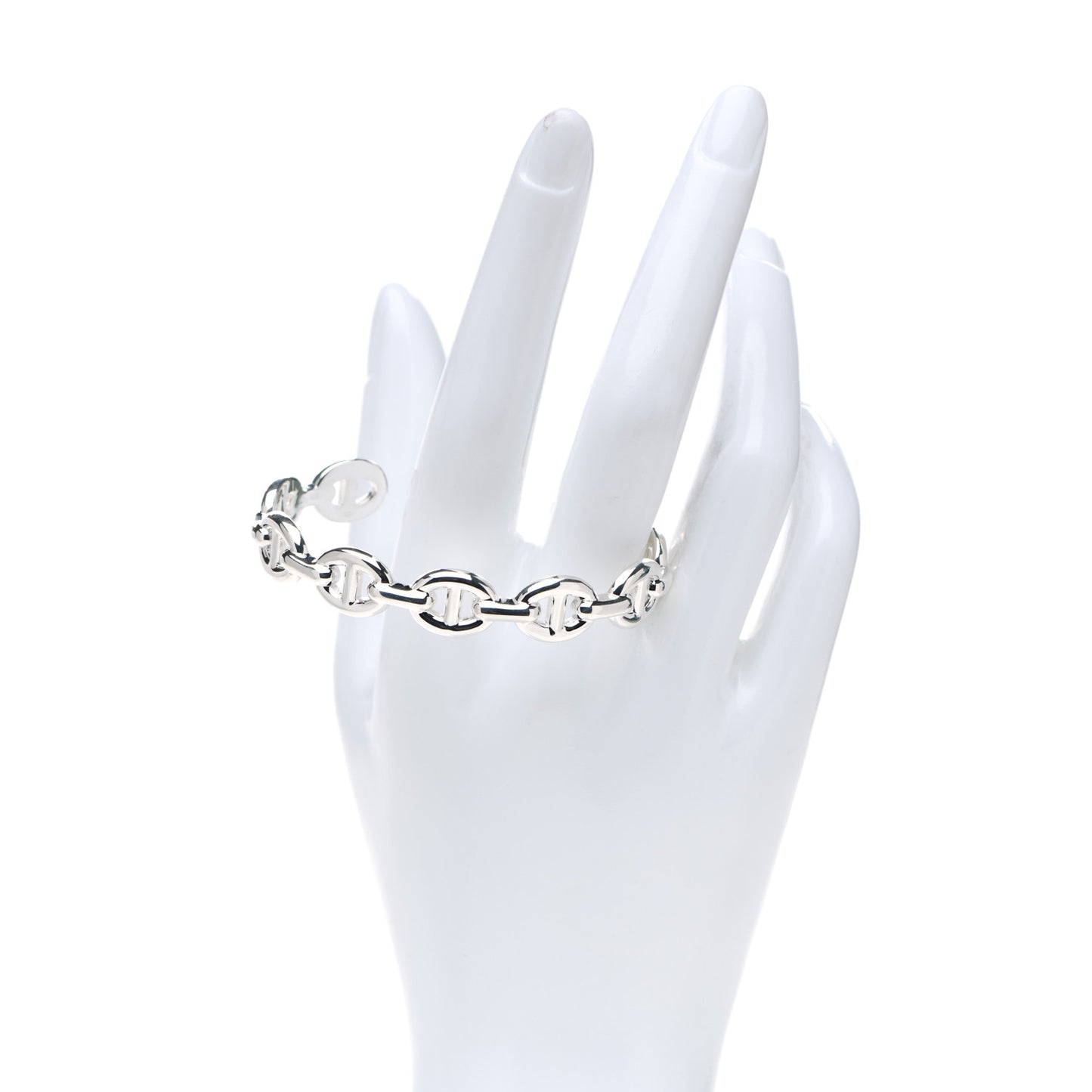 Sterling Silver MM Chaine d'Ancre Enchainee Cuff Bracelet SH