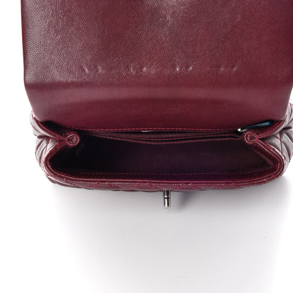 Chanel Caviar Quilted Mini Coco Handle Flap Burgundy 7 of 9