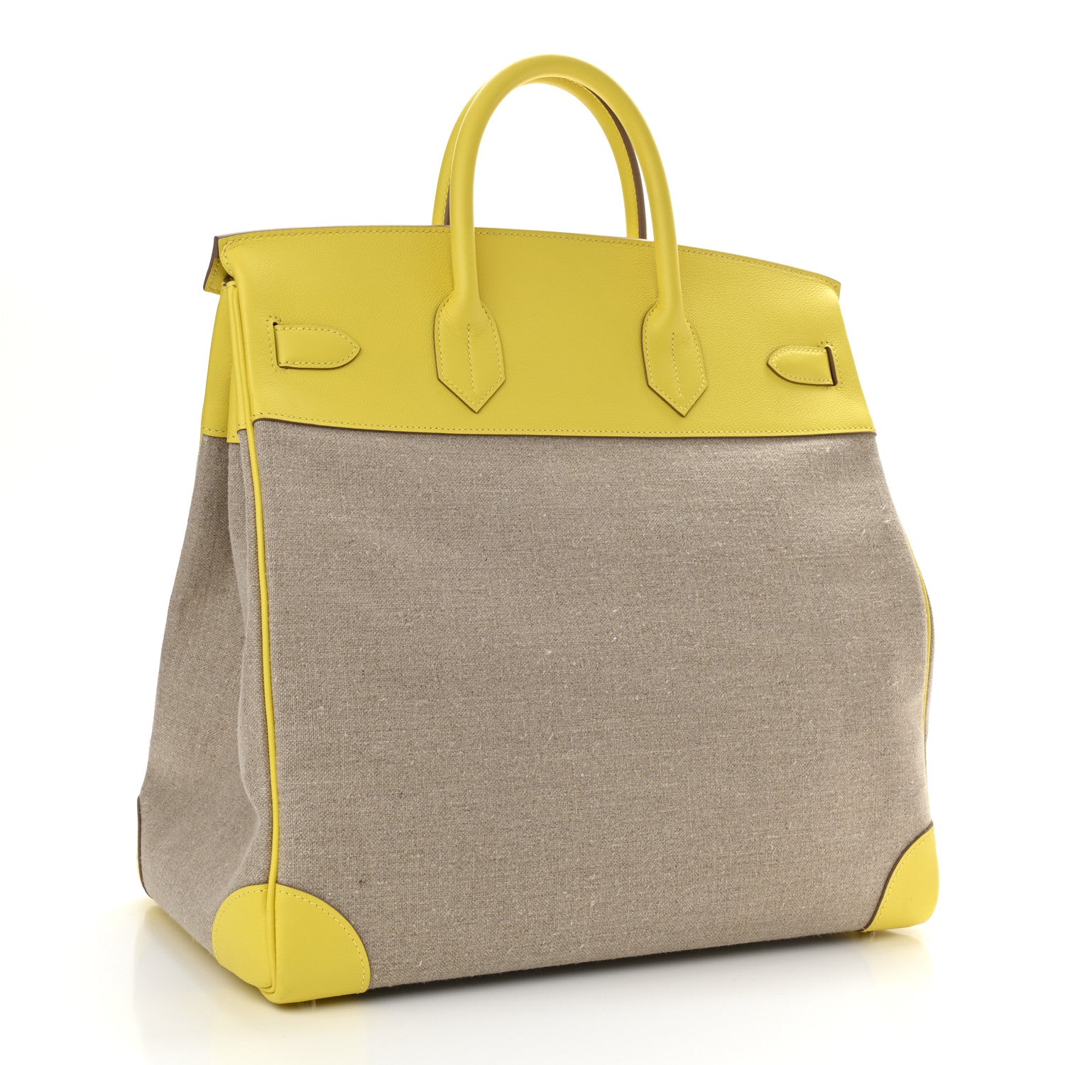 Hermes Toile De Camp Evercolor HAC Birkin 40 Ficelle Lime 3 of 11