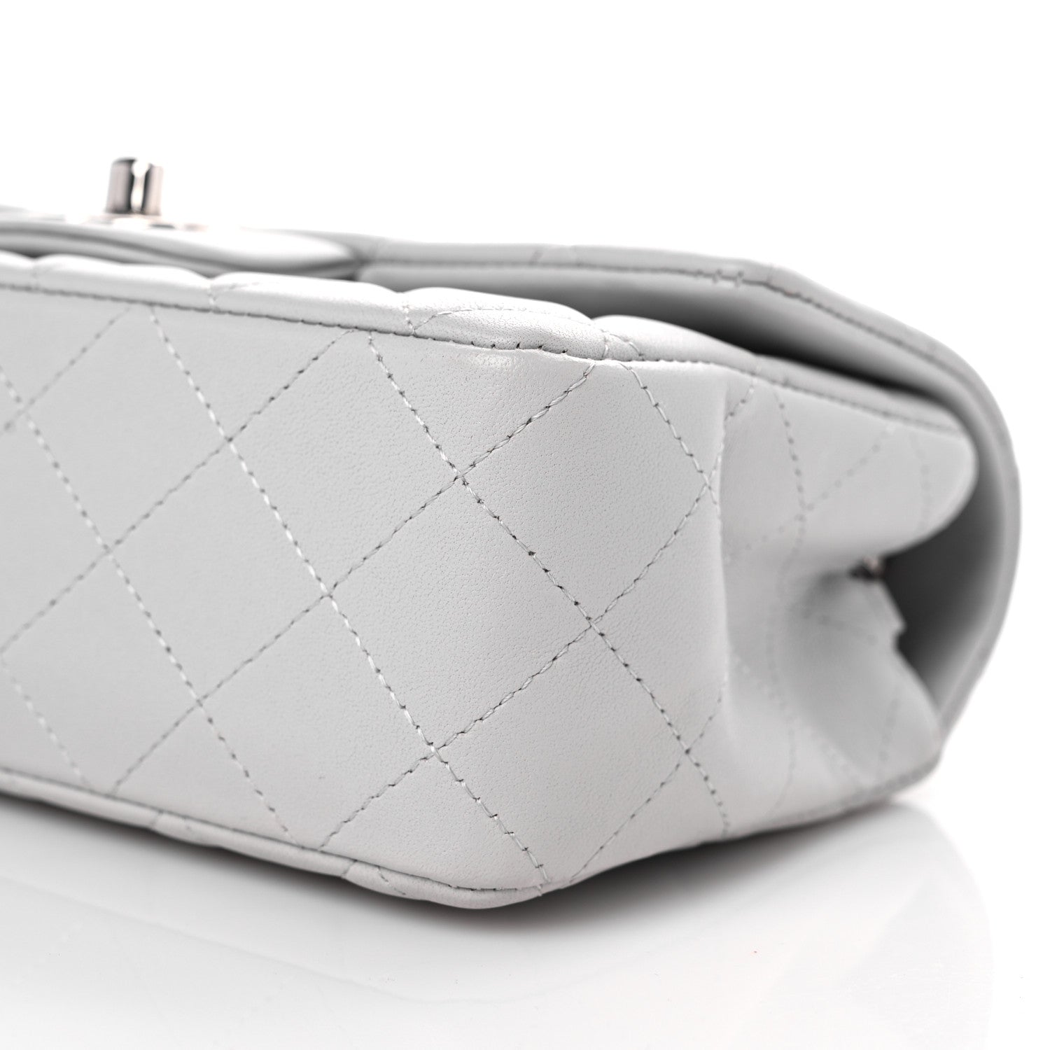 Chanel Lambskin Quilted Mini Rectangular Flap Grey 9 of 9