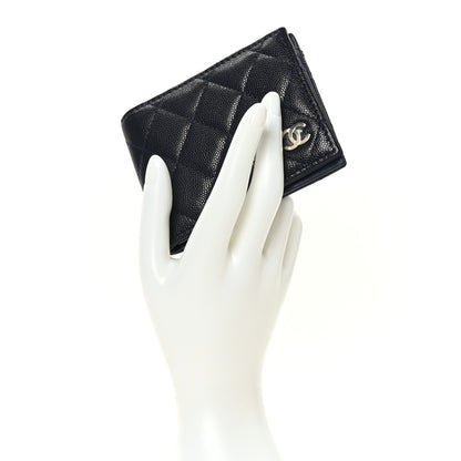 Chanel Caviar Quilted Bi-Fold Wallet Dark Blue 2 of 7
