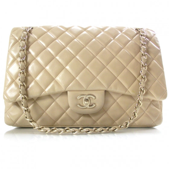 Chanel Lambskin Quilted Maxi Flap Beige Clair 1 of 12