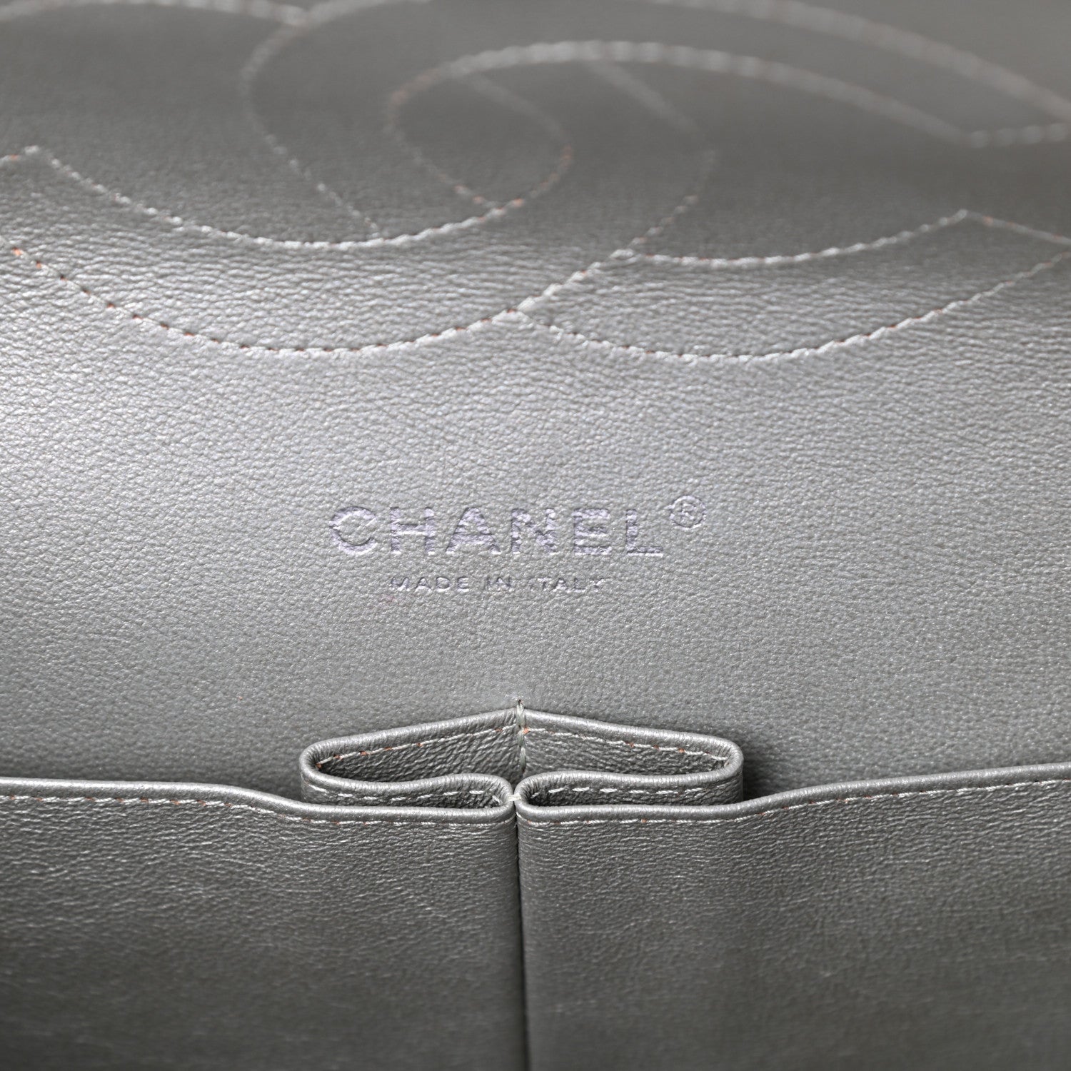 Chanel Metallic Lambskin Quilted Jumbo Double Flap Silver 7 of 10