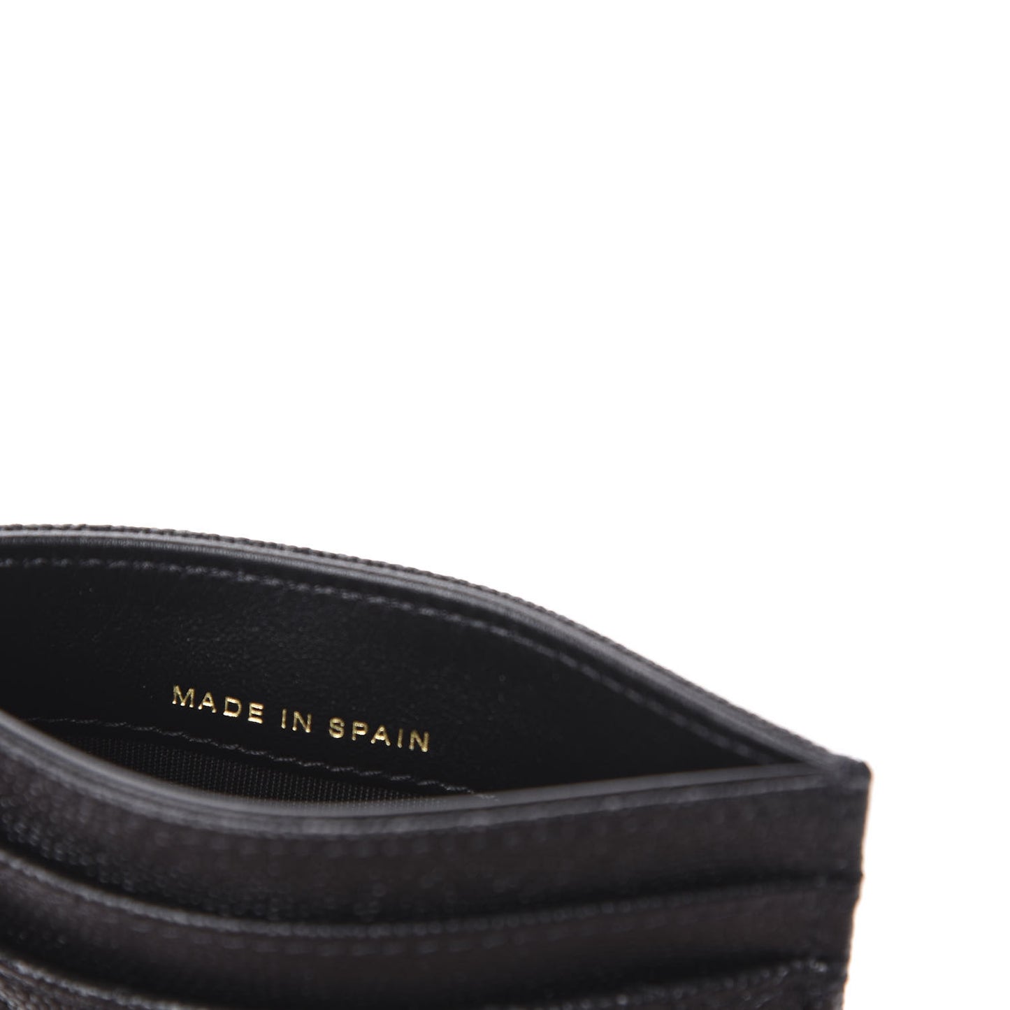 Caviar Quilted Vintage Mademoiselle Card Holder Black