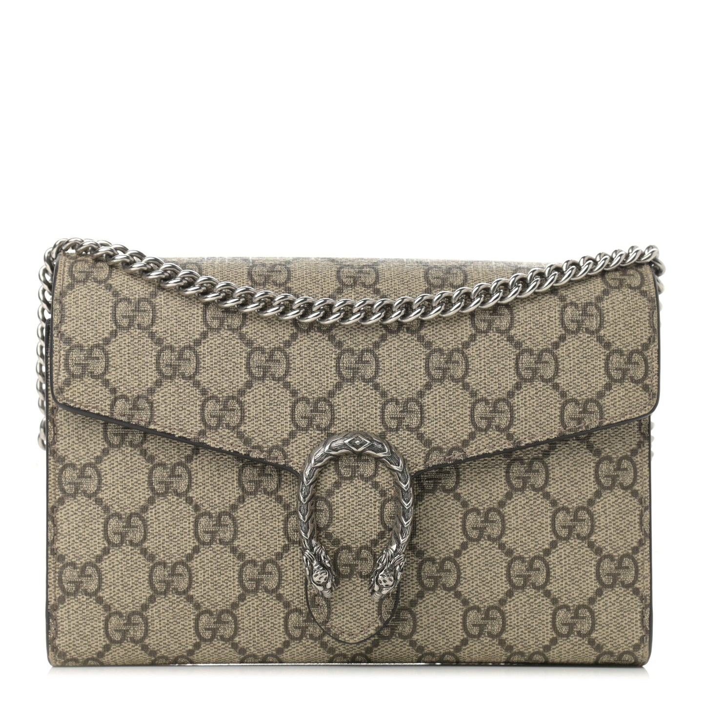 GG Supreme Monogram Mini Dionysus Chain Wallet Beige Taupe