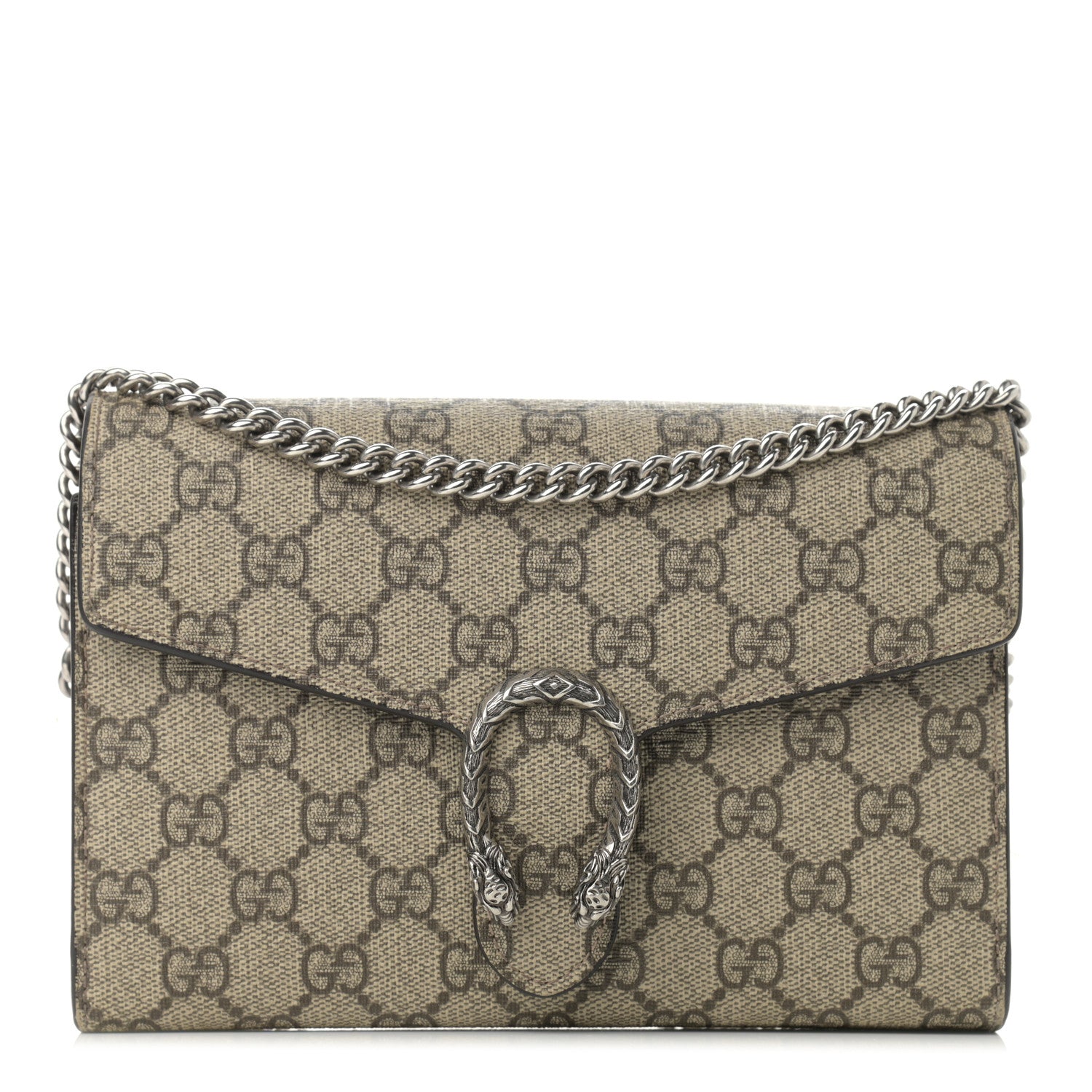 Gucci GG Supreme Monogram Mini Dionysus Chain Wallet Beige Taupe 1 of 14