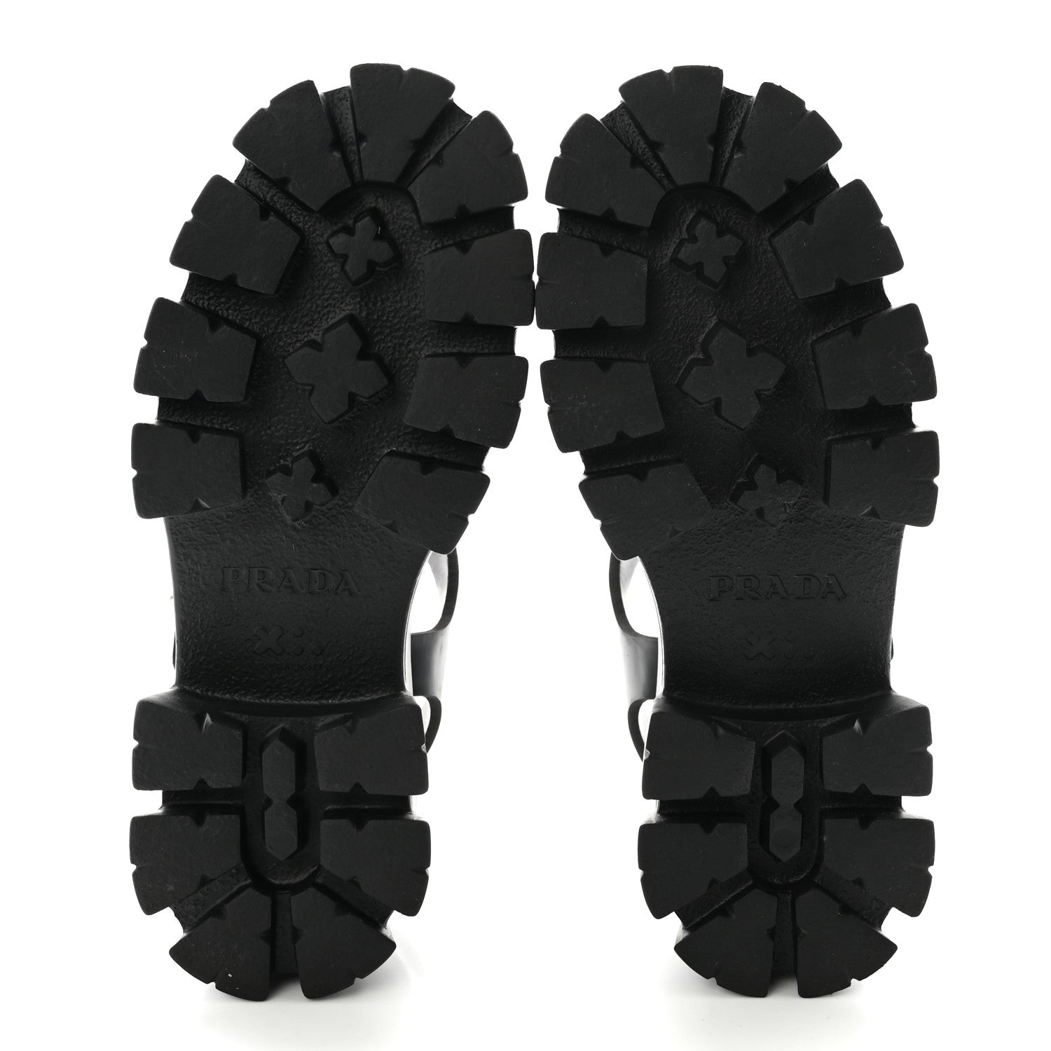 Prada Foam Rubber Triangle Logo Monolith 55mm Cage Sandals 39 Black 36 Black 6 of 10