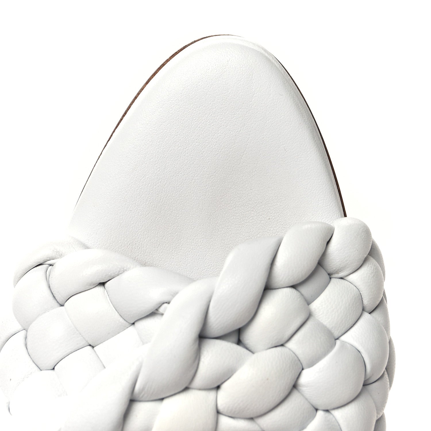 Bottega Veneta Nappa Twisted Padded Intrecciato Curve Slide Sandals 37.5 Optic White 8 of 10