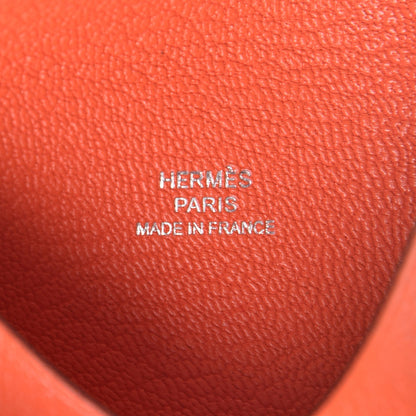 Hermes Chevre Mysore Small Envelope Clutch Poppy 6 of 8