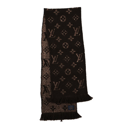 Louis Vuitton Wool Silk Logomania Shine Scarf Marron 2 of 3