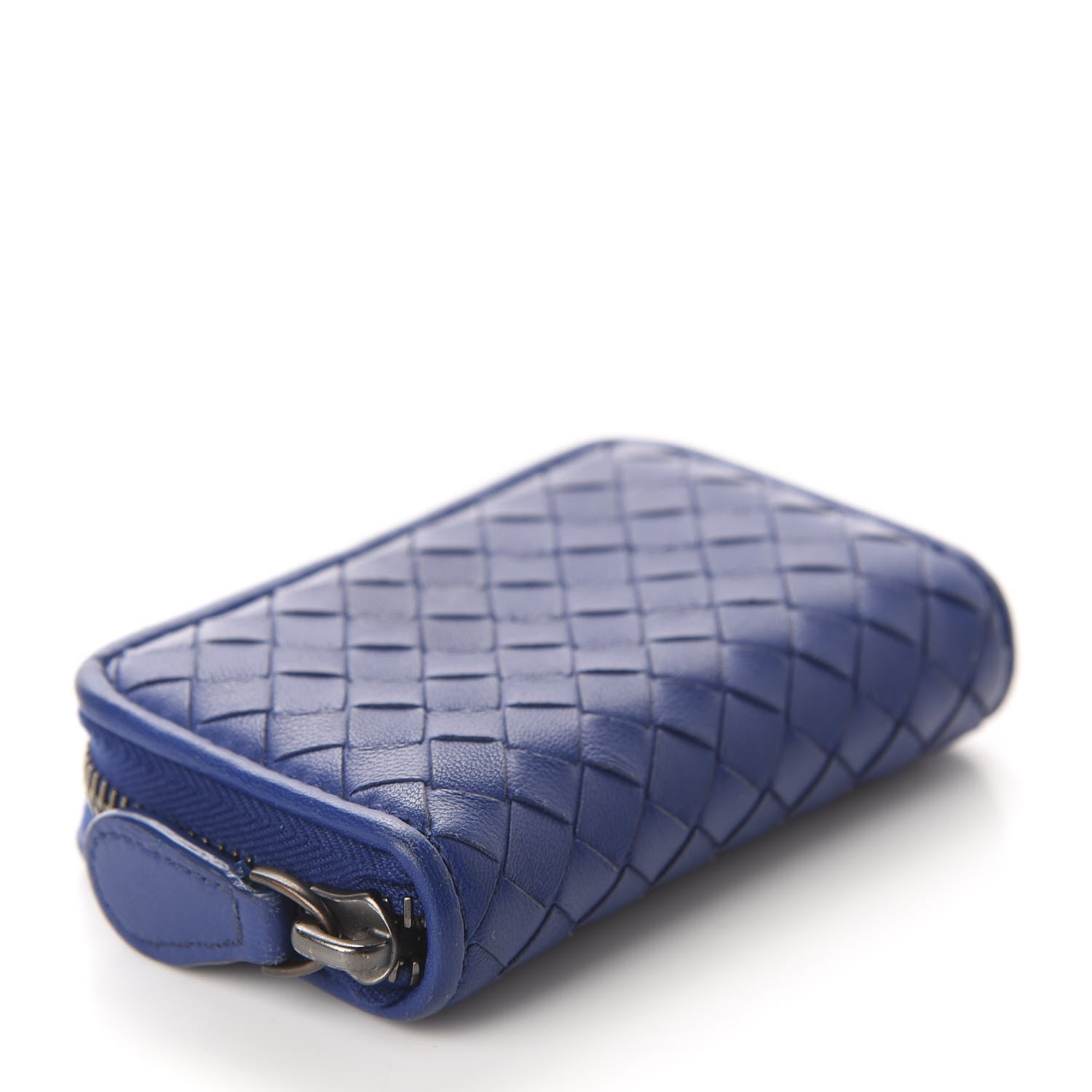Bottega Veneta Nappa Intrecciato Zip Around Coin Purse Cobalt 4 of 6