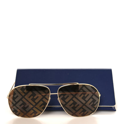 Fendi Metal Fendi Forever Aviator Sunglasses FF0407/G/S Gold 7 of 7