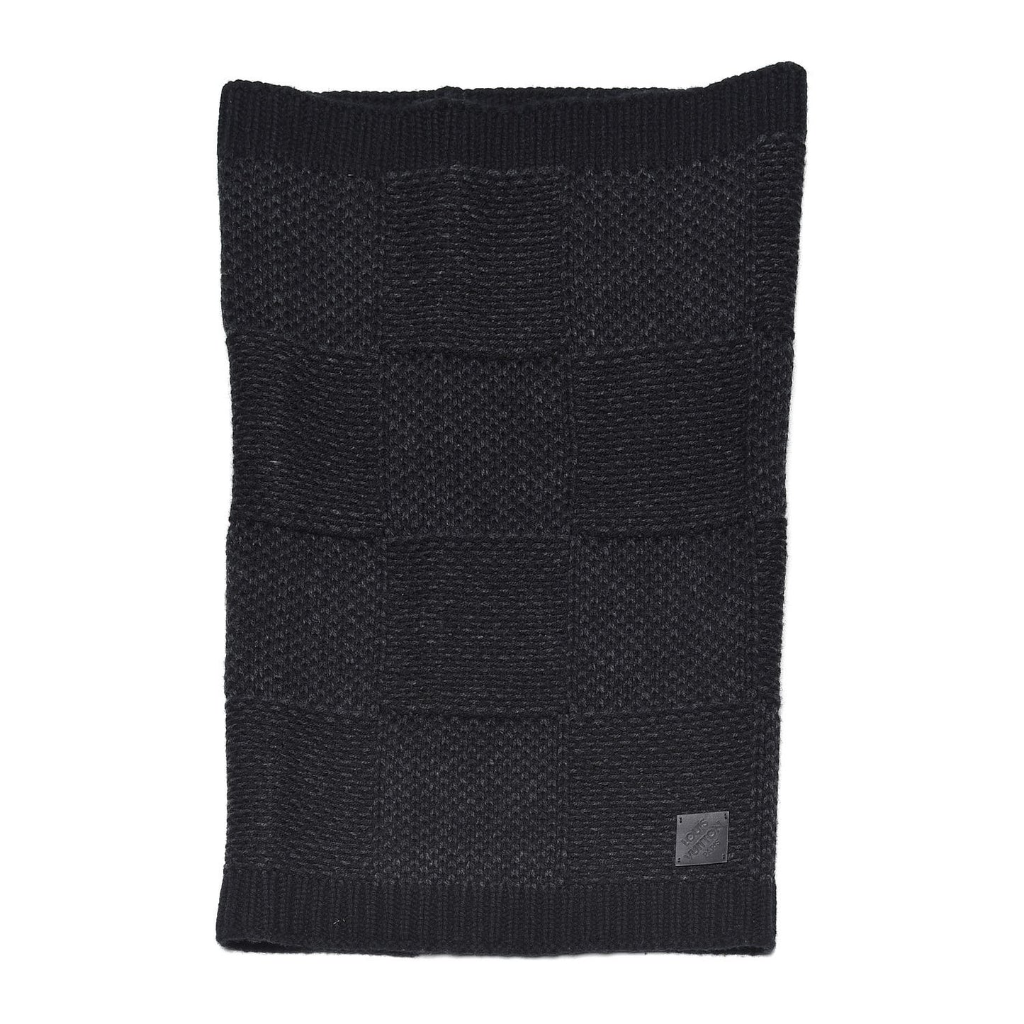 Wool Damier Geant Scarf Black