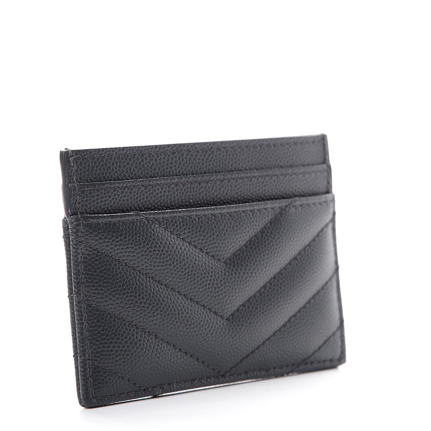 Grain De Poudre Matelasse Chevron Monogram Credit Card Case Earth