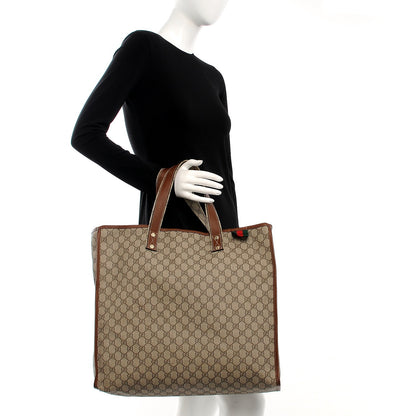 Gucci GG Plus Monogram Large Signature Web Loop Tote Brown 2 of 12