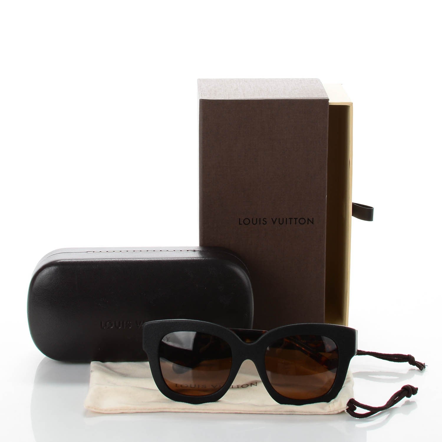 Louis Vuitton Leather Acetate Audrey Sunglasses Z0668W Black Tortoise 6 of 6