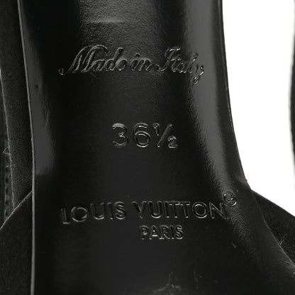 Louis Vuitton Satin Crystal Blossom Slingback Pump 36.5 Black 7 of 10