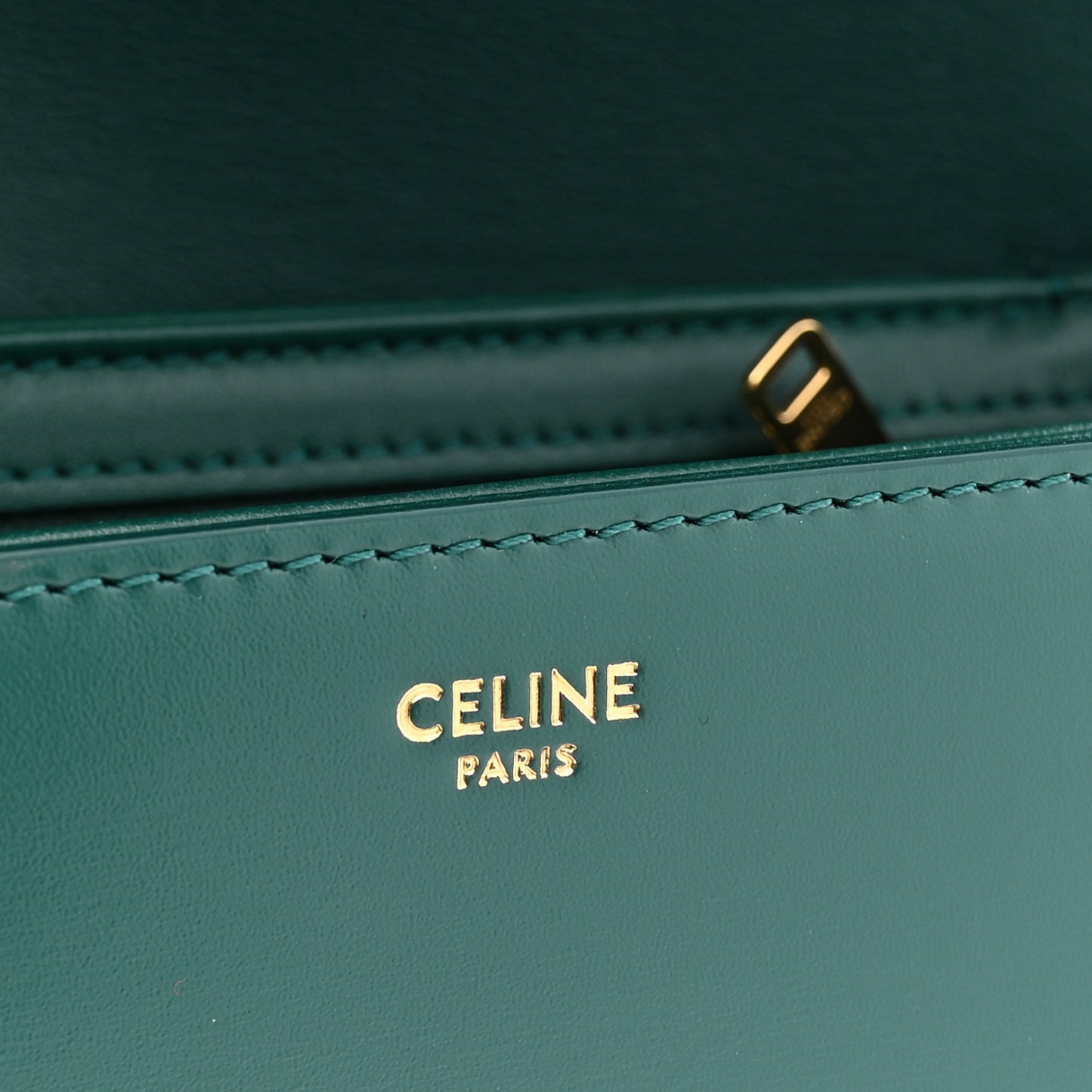 Shiny Calfskin Teen Cuir Triomphe Pine Green