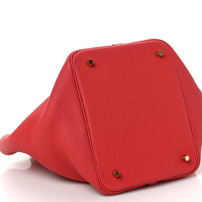Hermes Taurillon Clemence Picotin Lock 22 MM Rouge de Coeur 7 of 9