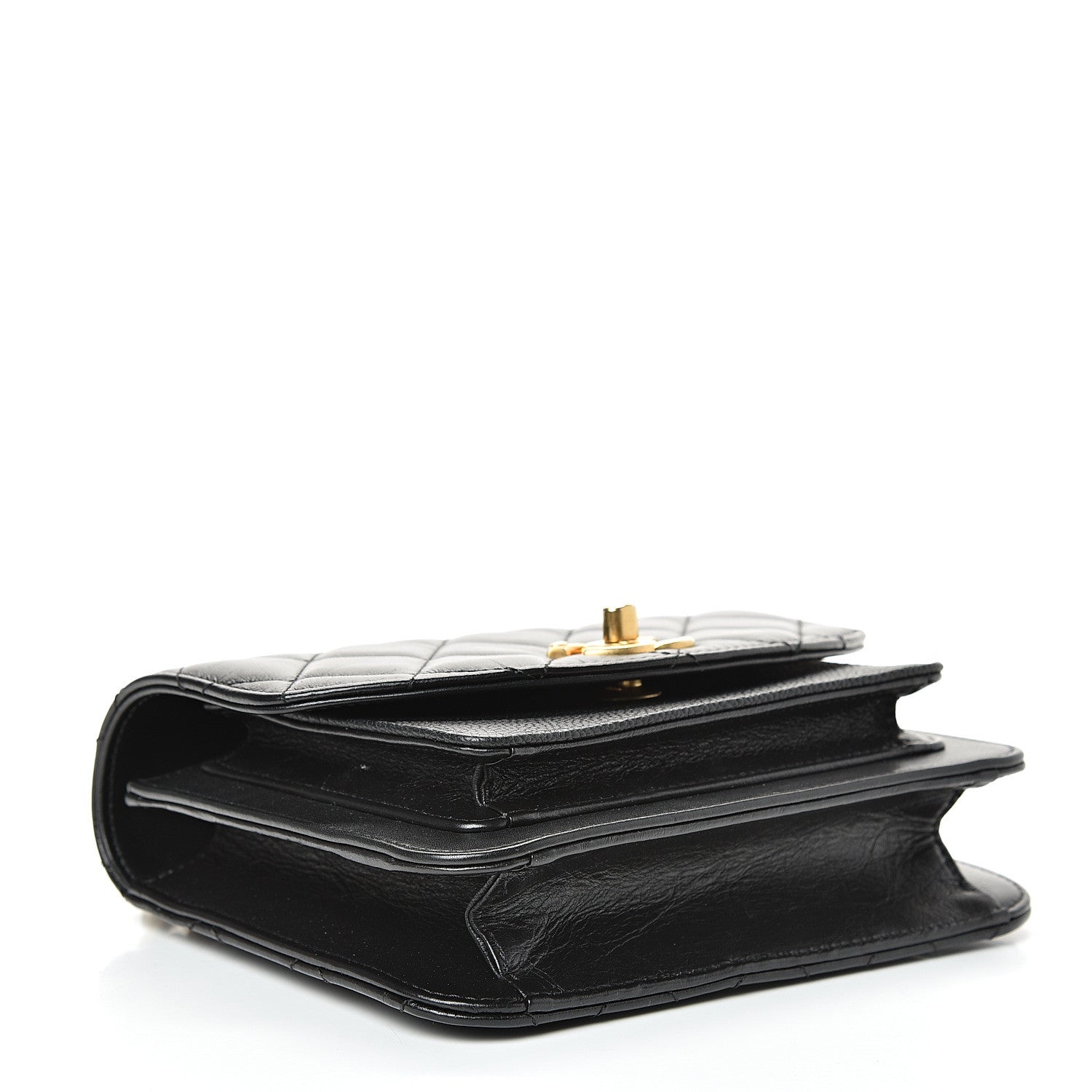 Chanel Calfskin Caviar Quilted Mini Chain Handle Flap Black 3 of 8