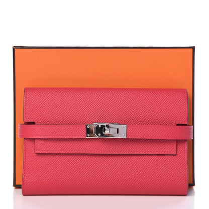 Hermes Epsom Medium Kelly Wallet Rose Extreme 8 of 8