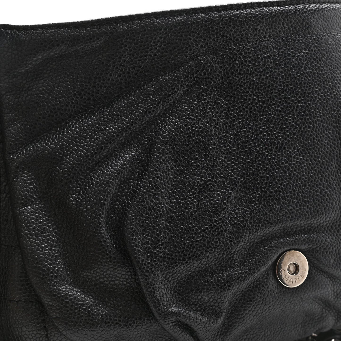 Caviar Half Moon Large Flap Black
