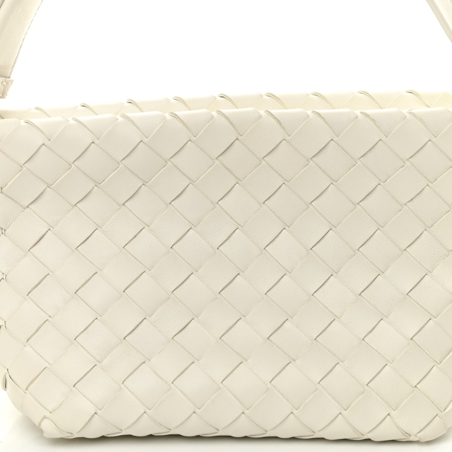 Nappa Intrecciato Tie Shoulder Bag White