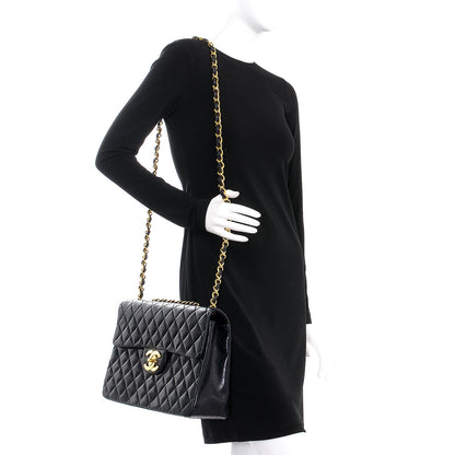 Chanel Lambskin Quilted XL Jumbo Single Flap Navy 2 of 10