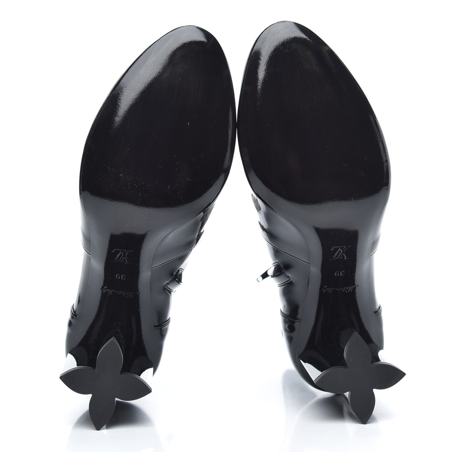 Patent Silhouette Ankle Boots 39 Black