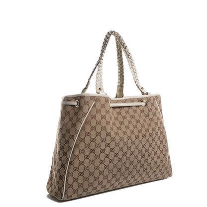 Gucci Monogram Peggy Braided Tote Off White 4 of 8