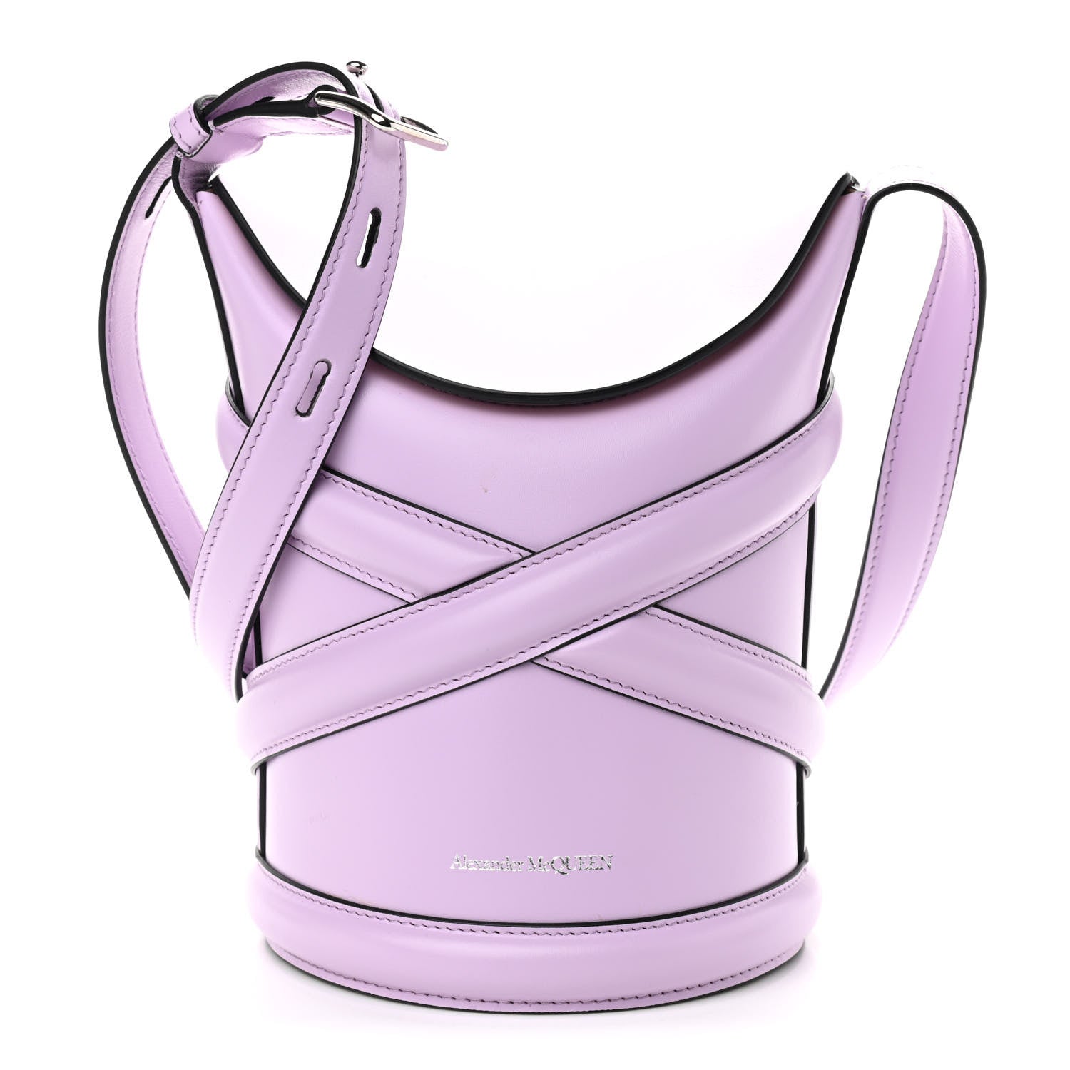 Alexander McQueen Calfskin The Curve Small Shoulder Bag Lilac 1 of 10