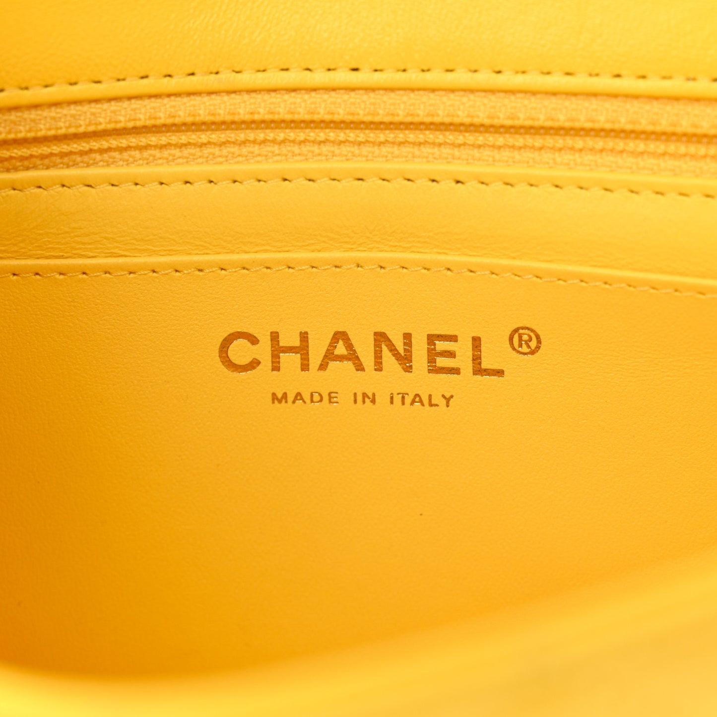 Lambskin Quilted Mini Rectangular Flap Yellow