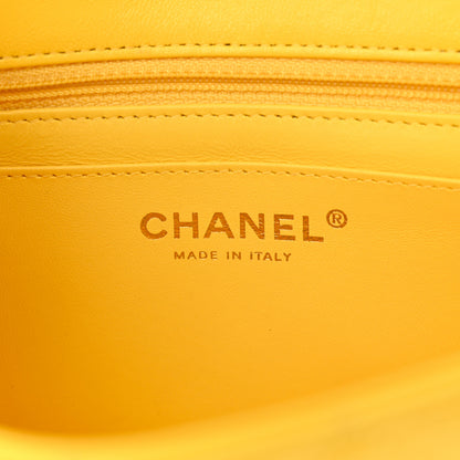 Chanel Lambskin Quilted Mini Rectangular Flap Yellow 6 of 10