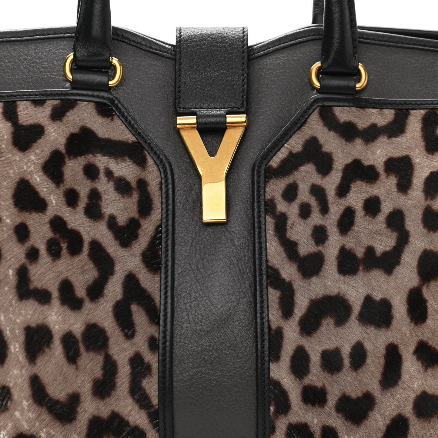 Pony Hair Leopard Print Large Cabas Chyc Black