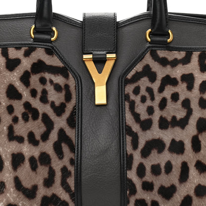 Saint Laurent Pony Hair Leopard Print Large Cabas Chyc Black 7 of 14