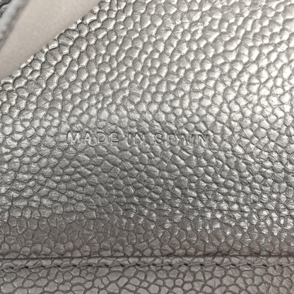 Chanel Metallic Caviar Quilted Compact Flap Wallet Silver 7 of 8