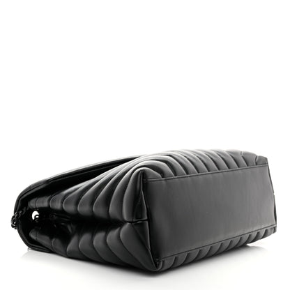 Saint Laurent Calfskin Y Quilted Monogram Monochrome Medium Loulou Chain Satchel Black 4 of 14